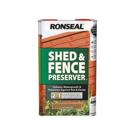 Ronseal Shed & Fence Preserver Light Brown 5 litre Ronseal - Dynamic Drive