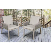 Dellonda Set of 4 Fusion Garden/Patio Aluminium Dining Chairs with Armrests - Light Grey Dellonda  - Dynamic Drive