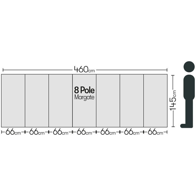 8 Pole Multicoloured Polythene Windbreak 1446 Quest - Dynamic Drive