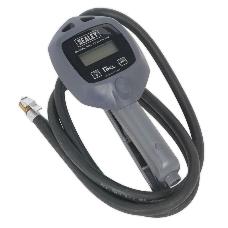 Sealey Digital Tyre Inflator with Clip-On Connector SA394 Sealey - Dynamic Drive