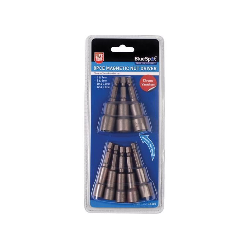 Bluespot Tools Magnetic 1/4in Nut Driver Set, 8 Piece BlueSpot Tools - Dynamic Drive