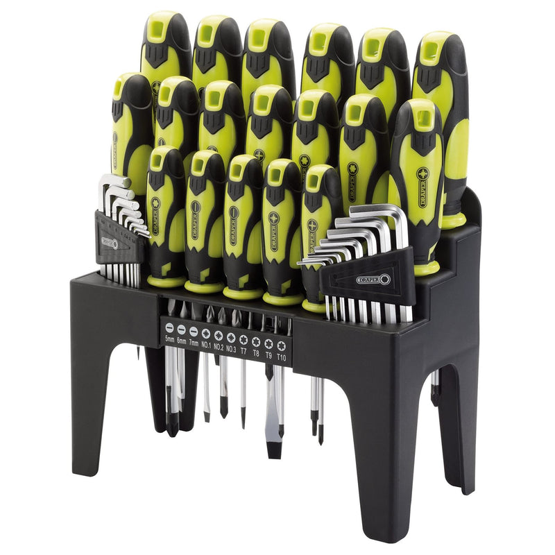 Draper Screwdriver, Hex Key and Bit Set, Green (44 Piece) 78619 Draper - Dynamic Drive