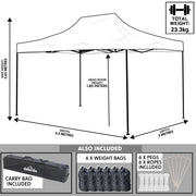 Dellonda 3 x 4.5m Pop-Up Gazebo Heavy Duty with Carry Bag - Beige Dellonda - Dynamic Drive