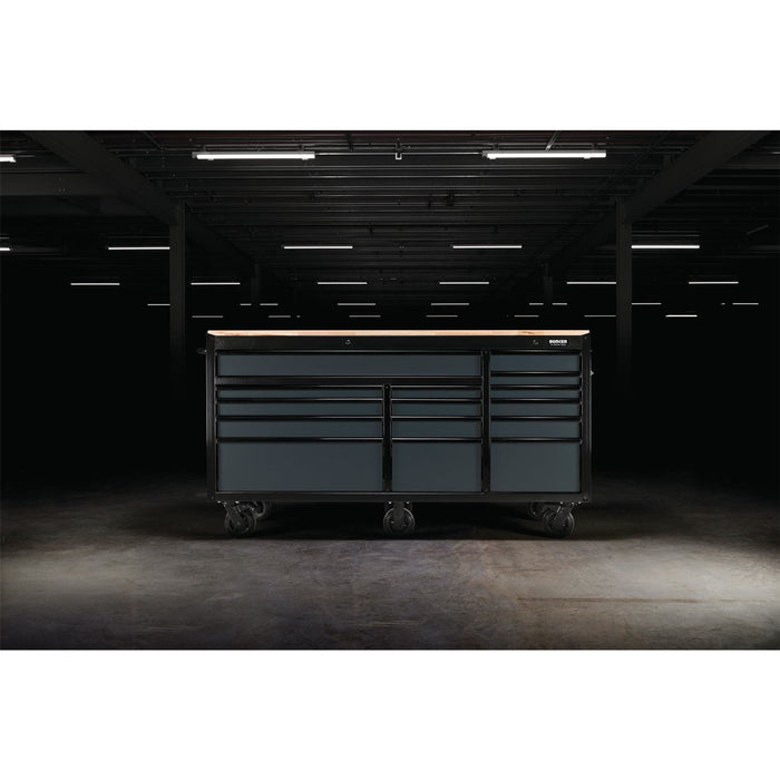 Draper BUNKER Workbench Roller Tool Cabinet, 15 Drawer, 72", Grey 08241 Draper - Dynamic Drive
