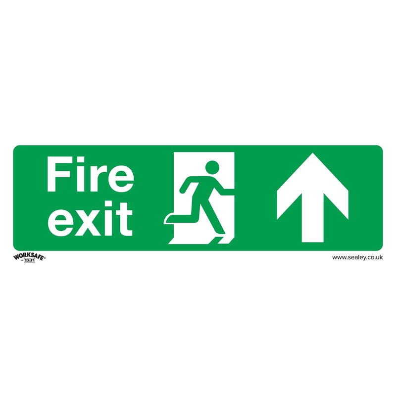 Sealey Safe Conditions Safety Sign Fire Exit (Up) Rigid Plastic SS28P1 Sealey - Dynamic Drive