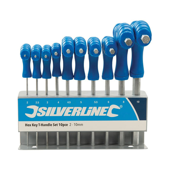 Silverline Hex Key T-Handle Set 10pce 2 - 10mm Silverline - Dynamic Drive