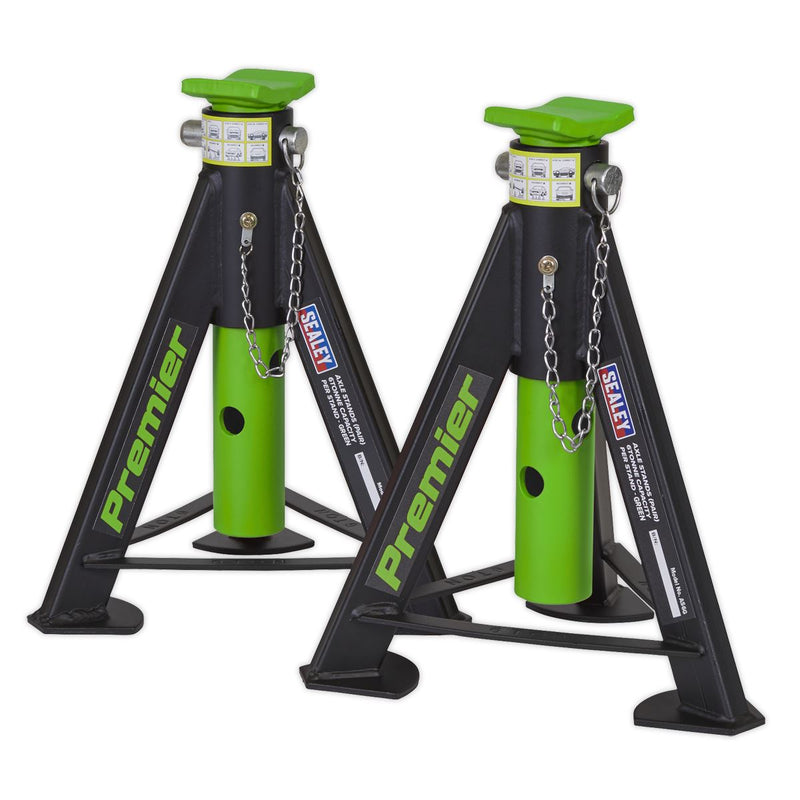 Sealey AXLe Stands (Pair) 6 Tonne Capacity per Stand Green AS6G Sealey - Dynamic Drive