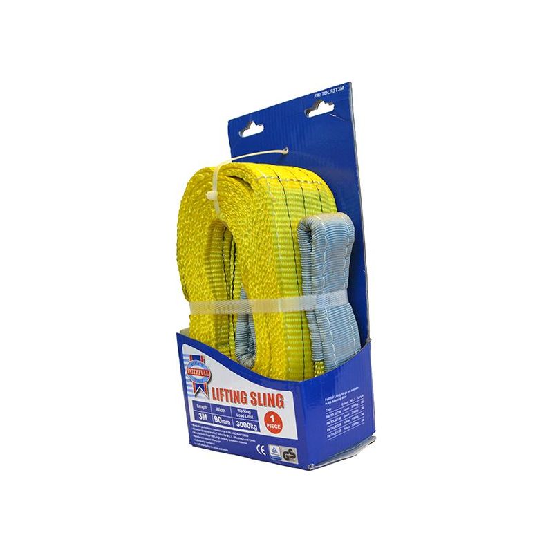 Faithfull Lifting Sling Yellow 3 Tonne 90mm x 3m Faithfull - Dynamic Drive