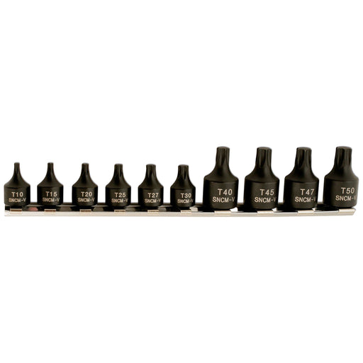 Laser Low Profile Star Socket Bit Set 1/4"D, 3/8"D 10pc 5664 Laser - Dynamic Drive