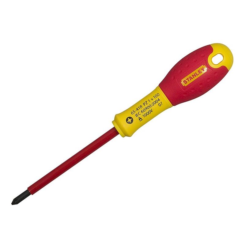 Stanley® Hand Tools FatMax® VDE Insulated Screwdriver Pozidriv Tip PZ0 x 75mm STANLEY® Hand Tools - Dynamic Drive
