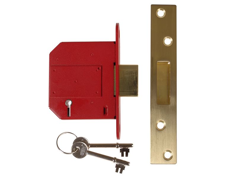 Union StrongBOLT 2100S BS 5 Lever Mortice Deadlock 81mm 3in Satin Brass Box UNION - Dynamic Drive