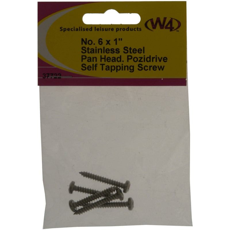 W4 No 6 x 1 Self Tapping Stainless steel Pan head 37722 W4 - Dynamic Drive
