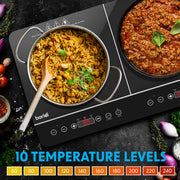 Baridi Portable Induction Hob with 2 Cooking Zones 60 x 36 x 6.5cm - Black Baridi - Dynamic Drive