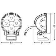 Osram LEDriving ROUND VX80-WD, LED driving lights for near field/close-range lig Osram - Dynamic Drive