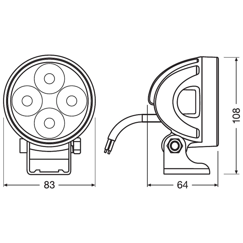 Osram LEDriving ROUND VX80-WD, LED driving lights for near field/close-range lig Osram - Dynamic Drive