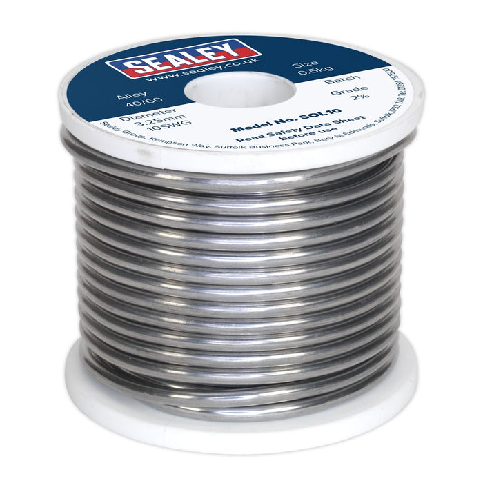 Sealey Solder Wire Quick Flow 3.25mm/10SWG 40/60 0.5kg Reel SOL10 Sealey - Dynamic Drive