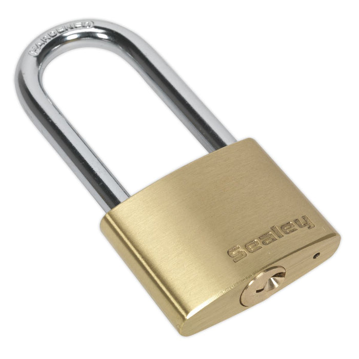 Sealey Brass Body Padlock Long Shackle 50mm PL102L Sealey - Dynamic Drive