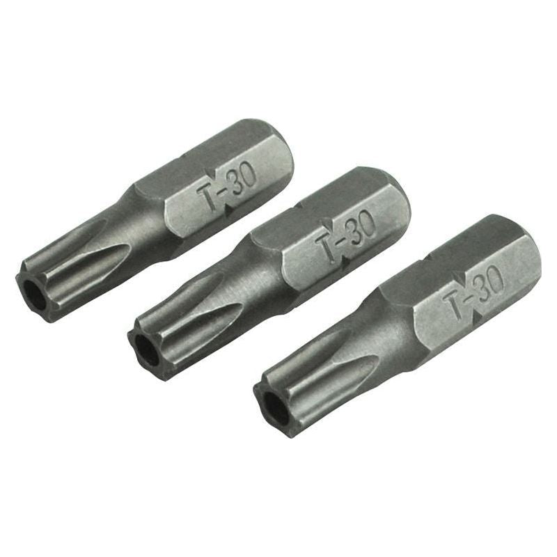 Faithfull Security S2 Grade Steel Screwdriver Bits T30S x 25mm (Pack 3) Faithfull - Dynamic Drive