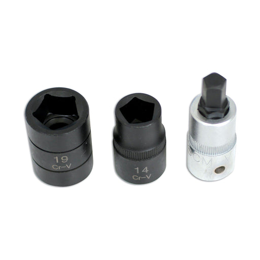 Laser Pentagon Socket & Bit Set 3pc 4512 Laser - Dynamic Drive