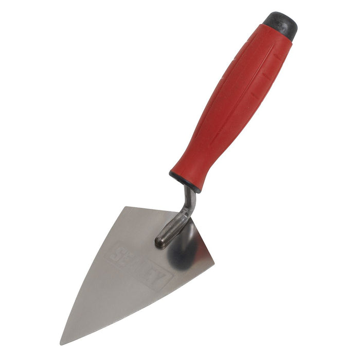 Sealey Stainless Steel Sharp Pointing Trowel with Rubber Handle 140mm T1222 Sealey - Dynamic Drive
