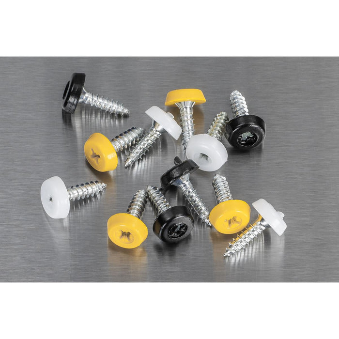 Sealey Numberplate Screw Assortment 4.8mm x 18mm 195pc - Plastic Enclosed Head Sealey - Dynamic Drive
