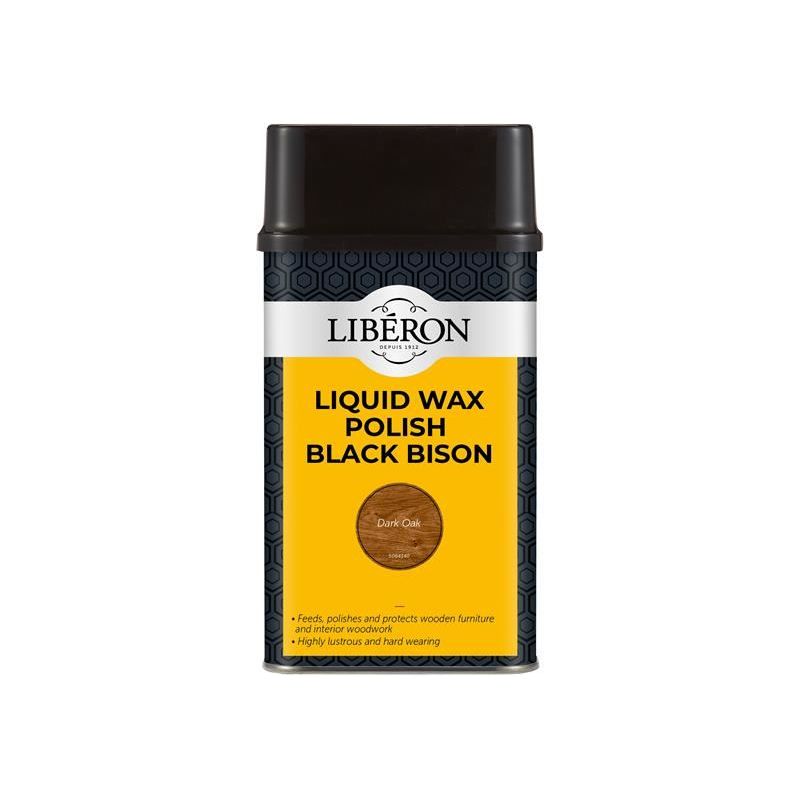 Liberon Liquid Wax Polish Black Bison Dark Oak 500ml Liberon - Dynamic Drive