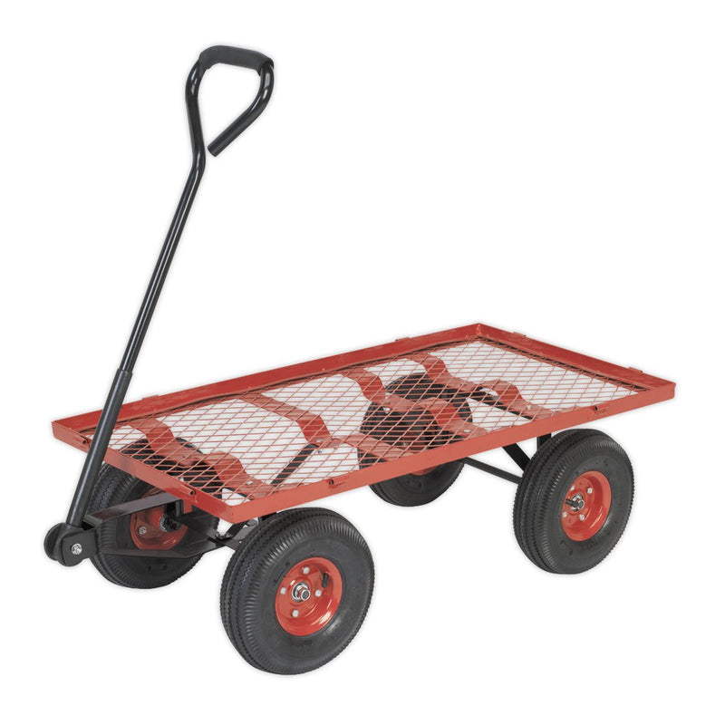 Sealey Platform Truck with Removable Sides Pneumatic Tyres 200kg Capacity CST997 Sealey - Dynamic Drive