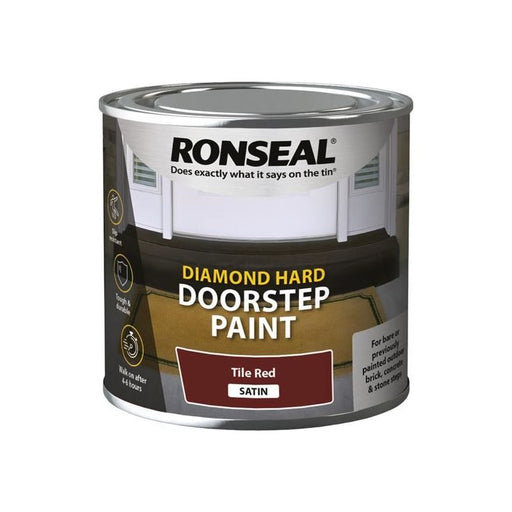 Ronseal Diamond Hard Doorstep Paint Red 250ml Ronseal - Dynamic Drive