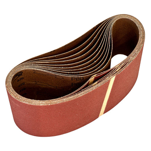 Sealey Sanding Belt 100 x 620mm 80Grit Pack of 10 WSB6280 Sealey - Dynamic Drive