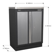Sealey Modular 2 Door Floor Cabinet 680mm APMS52 Sealey - Dynamic Drive