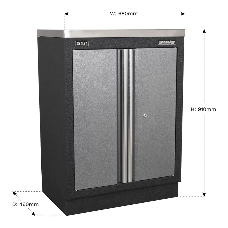 Sealey Modular 2 Door Floor Cabinet 680mm APMS52 Sealey - Dynamic Drive