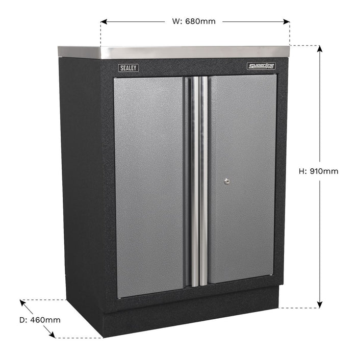 Sealey Modular 2 Door Floor Cabinet 680mm APMS52 Sealey - Dynamic Drive
