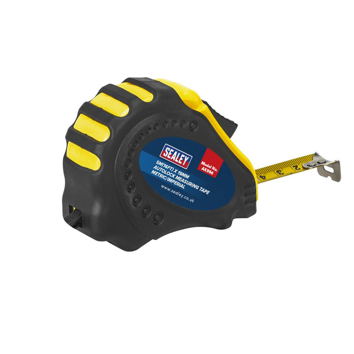 Sealey Metric/Imperial Auto Lock Tape Measure 5m(16ft) x 19mm AK994 Sealey - Dynamic Drive