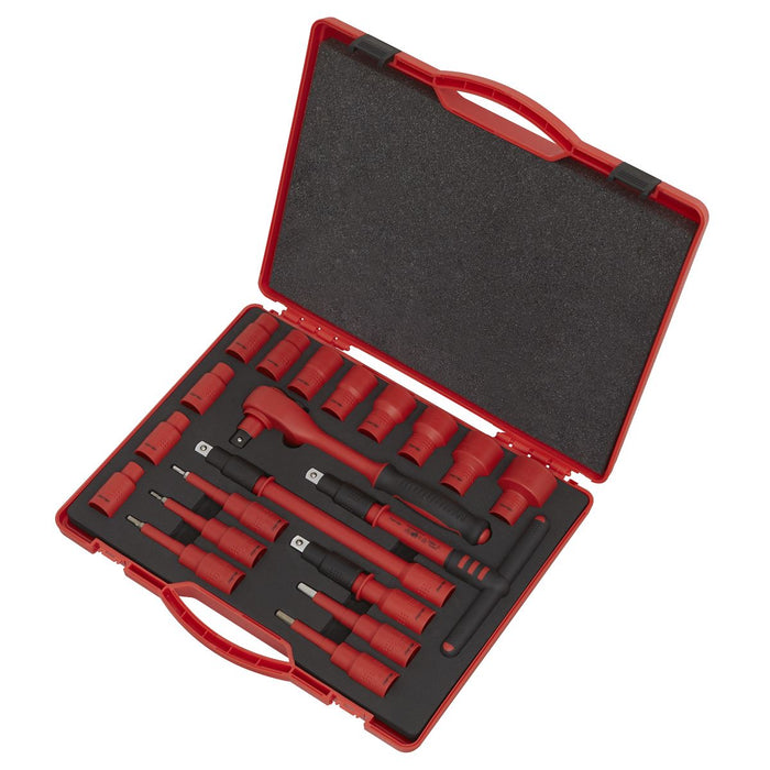 Sealey Insulated Socket Set 20pc 1/2"Sq Dr 6pt WallDrive VDE App. AK7941 Sealey  - Dynamic Drive