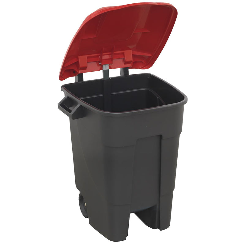 Sealey Refuse/Wheelie Bin 100L Red BM100R Sealey - Dynamic Drive