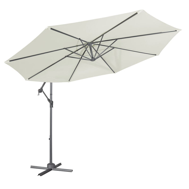 Dellonda Banana Parasol with Cover 3m - Cream DG265 Dellonda - Dynamic Drive