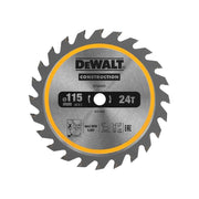 Dewalt Power Tools DT20420 TCT Construction Circular Saw Blade 115 x 9.5mm x 24T DeWALT Power Tools - Dynamic Drive