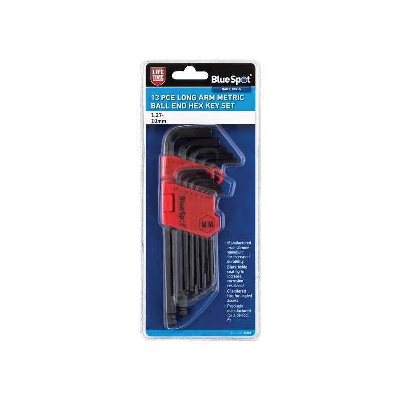 Bluespot Tools Long Arm Ball End Hexagon Key Set, 13 Piece BlueSpot Tools - Dynamic Drive