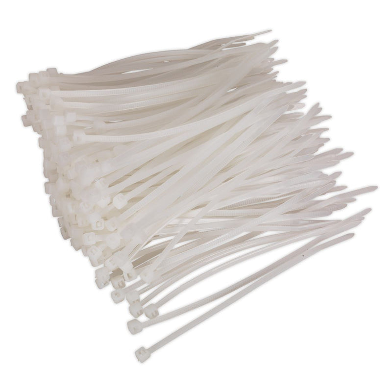 Sealey Cable Tie 100 x 2.5mm White Pack of 200 CT10025P200W Sealey - Dynamic Drive