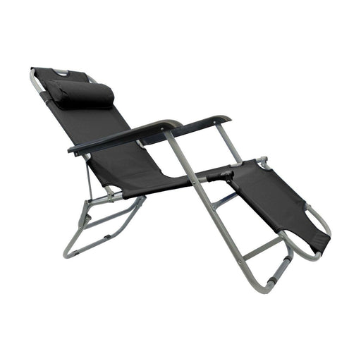 Leisurewize Easi-Recline Sun Lounger Chair - Black Garden Camping Caravan Lesisurewize  - Dynamic Drive