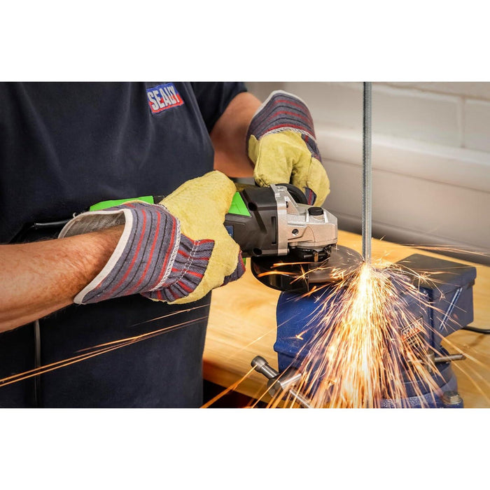 Sealey SG115E Angle Grinder 115mm 750W 230V Green Heavy Duty Sealey - Dynamic Drive