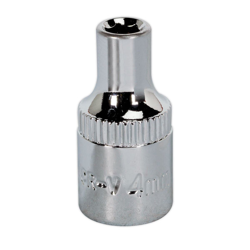 Sealey WallDrive Socket 4mm 1/4"Sq Drive Fully Polished SP1404 Sealey - Dynamic Drive