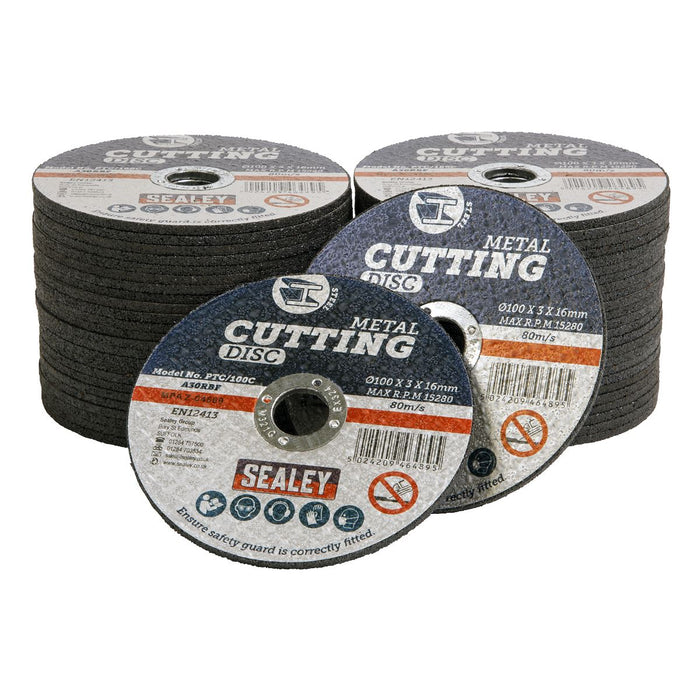 Sealey Cutting Disc Pack of 50100 x 3mm16mm Bore PTC/100C50 Sealey - Dynamic Drive