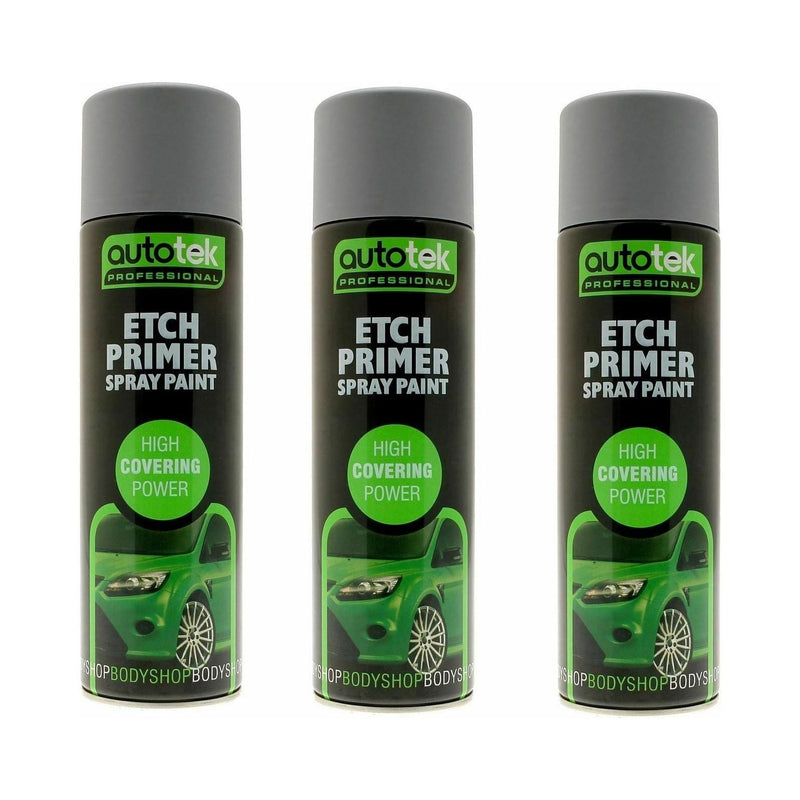 3X Autotek Professional Acid Etch Primer Aerosol 500Ml For Aluminium 3 Pack Autotek - Dynamic Drive