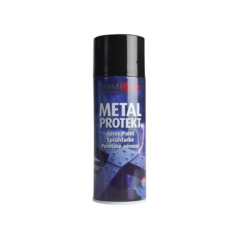 Plastikote Metal Protekt Spray Gloss Black 400ml PlastiKote - Dynamic Drive
