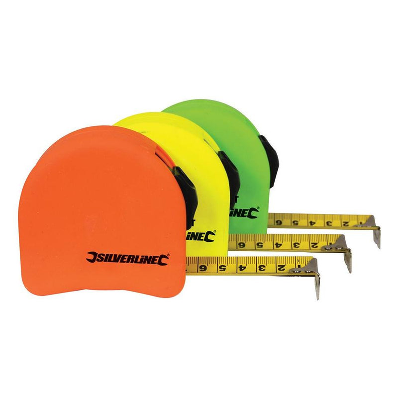 Silverline Hi-Vis Contour Tape Display Box 18pce 8m / 26ft x 25mm Silverline - Dynamic Drive