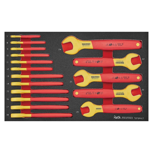 Teng Tools Insulated Spanner Set FOAM3 17 Pieces Teng Tools - Dynamic Drive