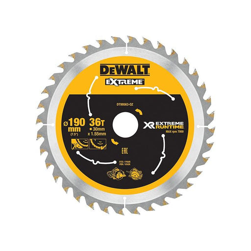 Dewalt Power Tools XR FlexVolt Circular Saw Blade 190 x 30mm x 36T DeWALT Power Tools - Dynamic Drive