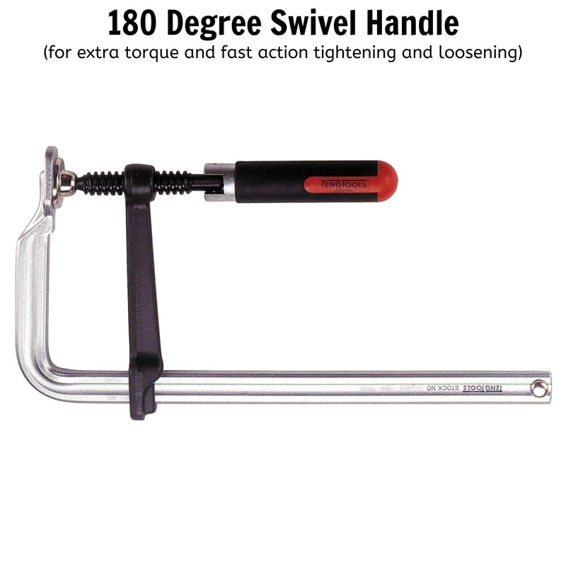 Teng Tools F-Type Clamp Swivel Handle 250 x 120mm Teng Tools - Dynamic Drive