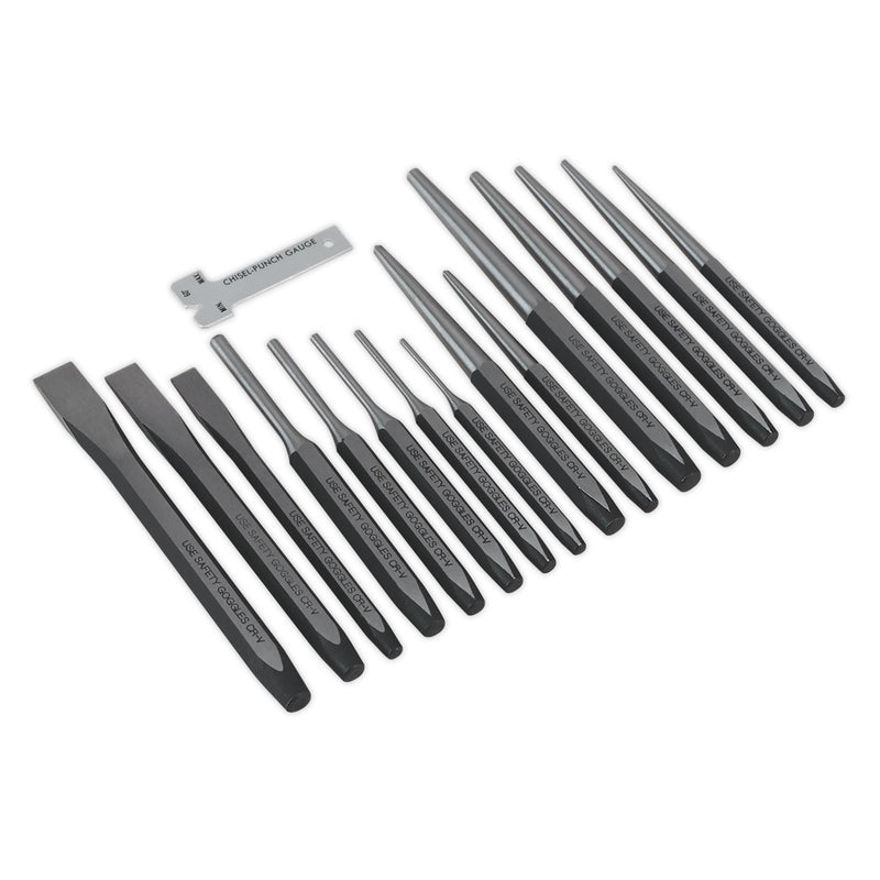 Sealey Punch & Chisel Set 16pc AK9216 Sealey - Dynamic Drive